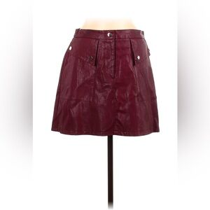 ❌SOLD❌ Zara Burgundy colored faux leather mini skirt, size medium